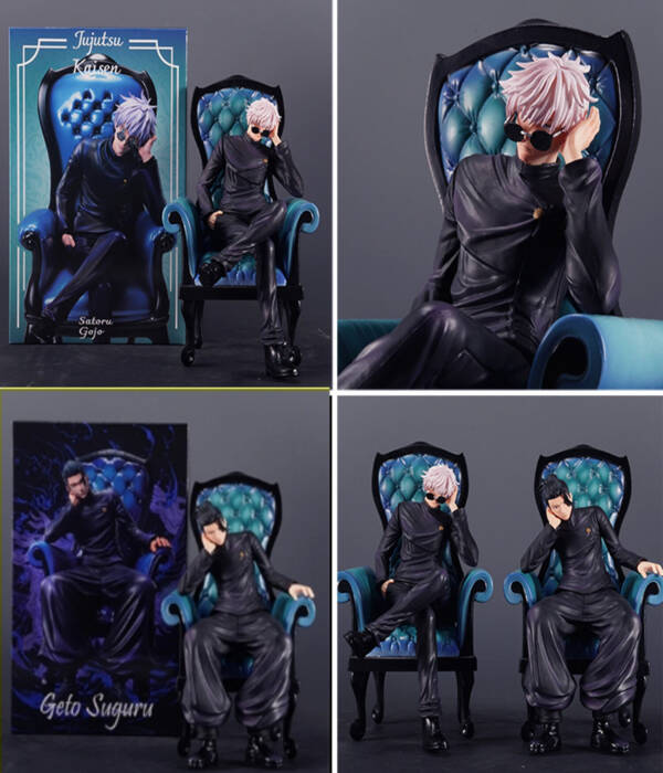 Jujutsu Kaisen Satoru Gojo Geto Suguru Sitting Sofa Figure Model Statue