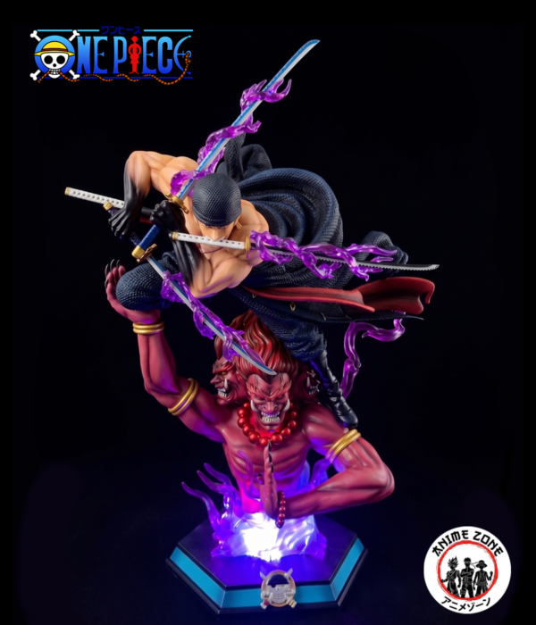 One Piece Zoro Ashura Figure 50CM - Extra Head & LED Base