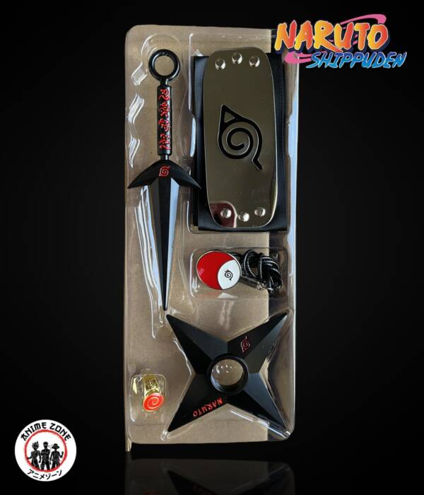 Naruto Ninja Weapon items 5 items in pack Headband / Kunai / Shuriken / Ring / Necklace