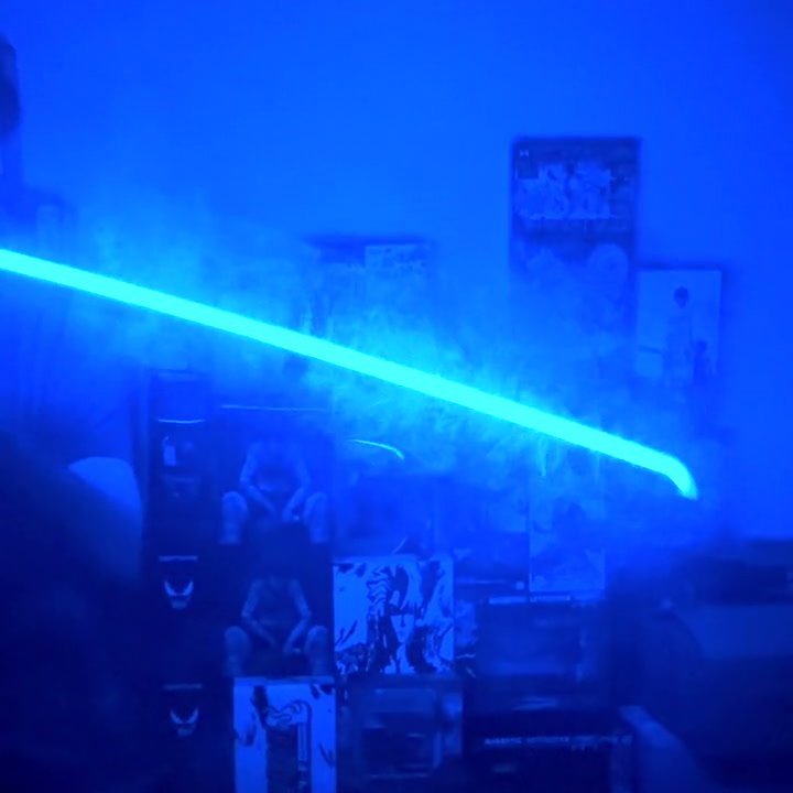 RGB Smoke Katana Sword glowing blue with smoke