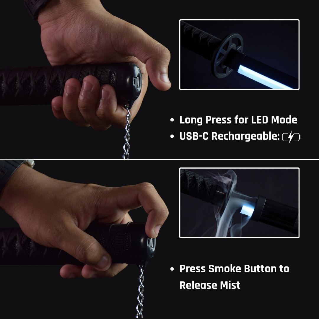 RGB Smoke Katana Sword – 104cm Multi-Color LED Glowing Blade - Image 6