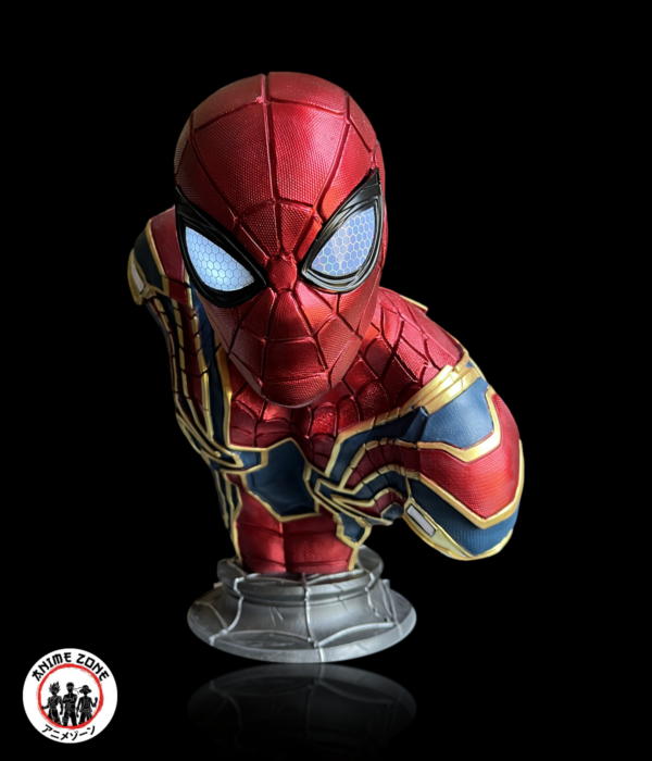 LED Spider Man Far From Home Resin Sculpture Painted Bust Model Magnetic Led Eyes 40 cm